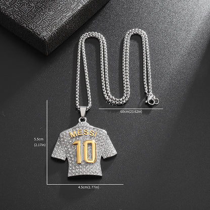 Gold Plated Football Jersey Pendant Necklace