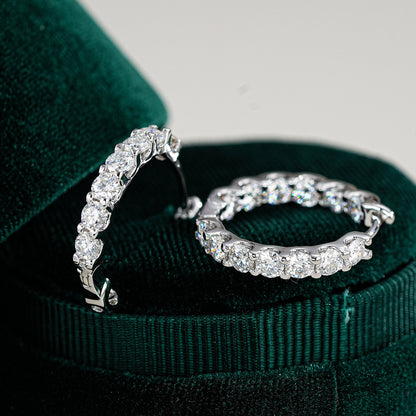 Geometric Moissanite Sterling Silver Earrings