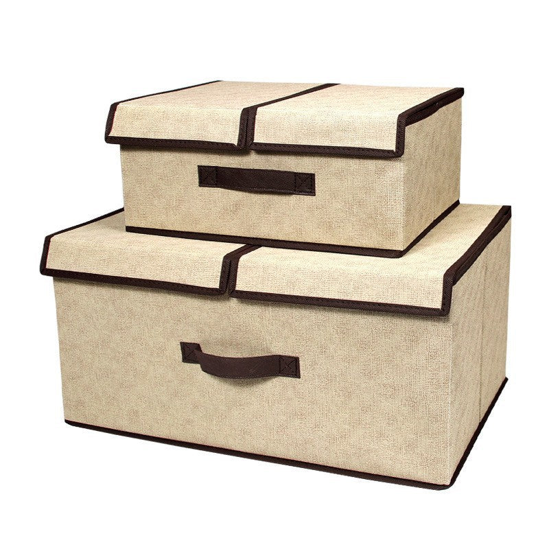 Foldable Double-Lid Storage Organizer Box