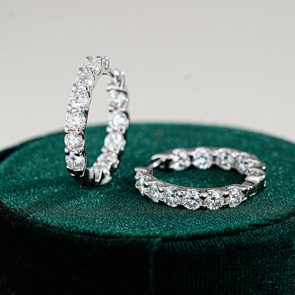 Geometric Moissanite Sterling Silver Earrings