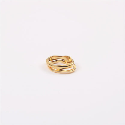 Wavy Asymmetrical Stainless Steel Ring
