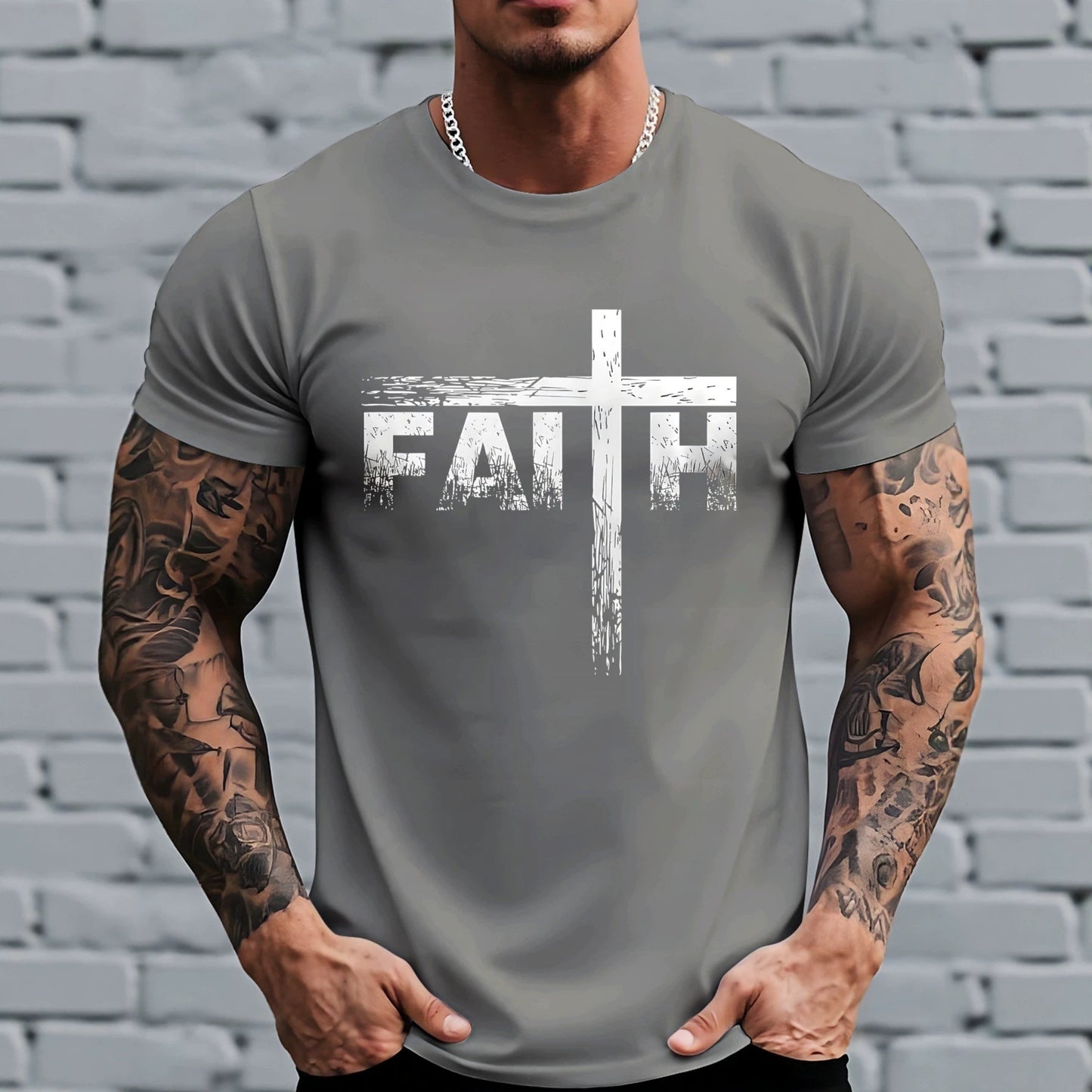 Mens Short Sleeve T-Shirt with Animal Print