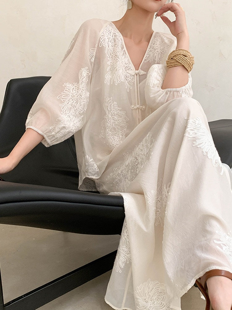 Womens Chinese Style Two Piece Set