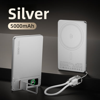 Three-in-One Magnetic Power Bank 10000mAh Fast Charging with Built-in Cable