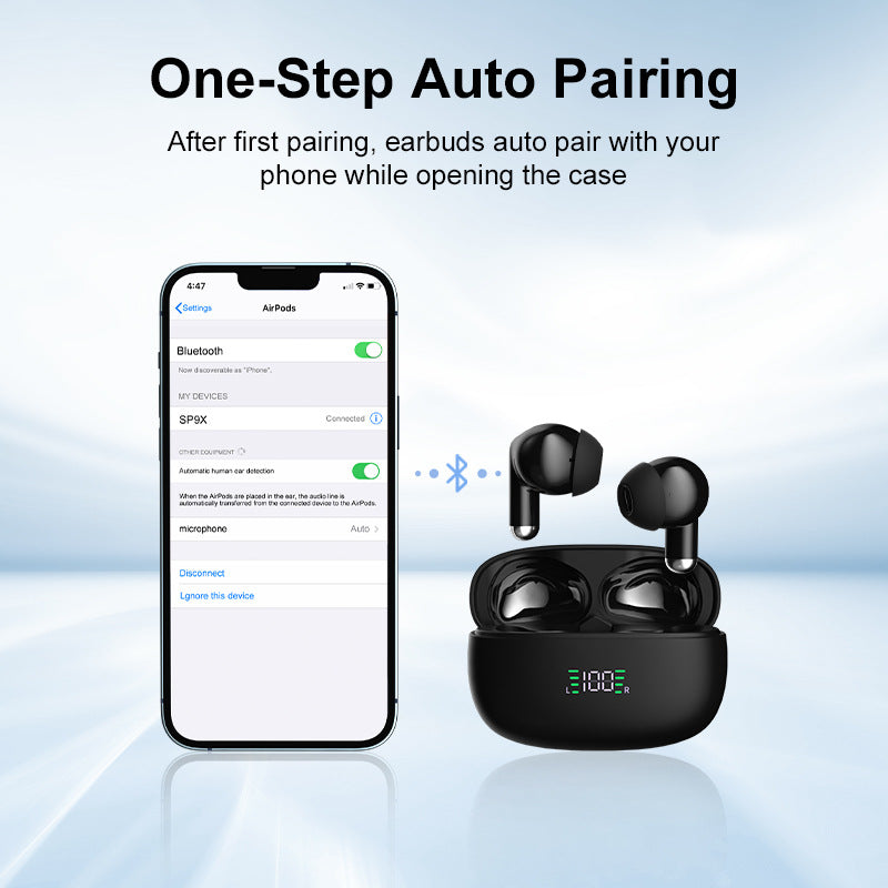 SP9X Wireless Bluetooth Earphones with Noise Reduction & Digital Display