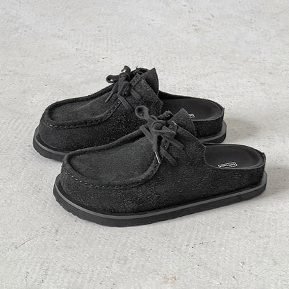 Vintage Leather Slip-On Mules
