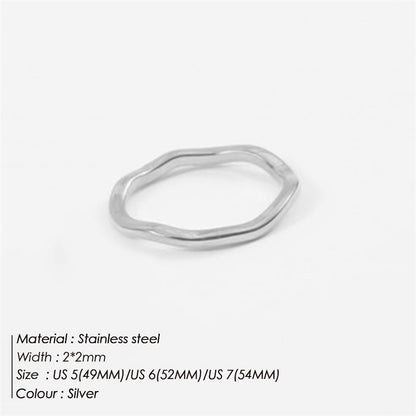 Wavy Asymmetrical Stainless Steel Ring