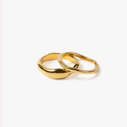 Wavy Asymmetrical Stainless Steel Ring