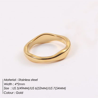 Wavy Asymmetrical Stainless Steel Ring