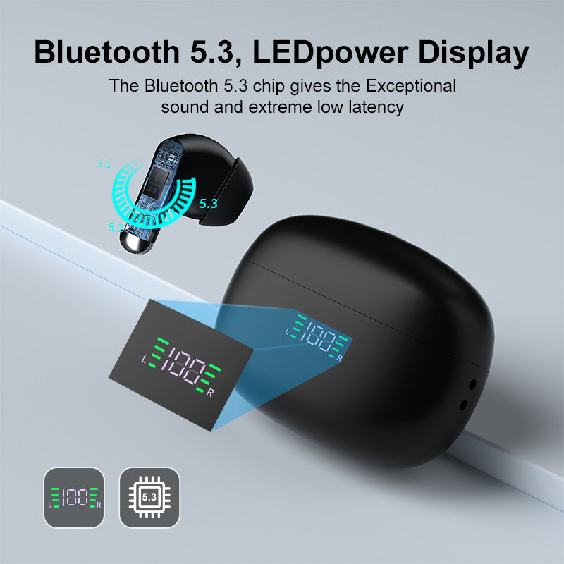 SP9X Wireless Bluetooth Earphones with Noise Reduction & Digital Display