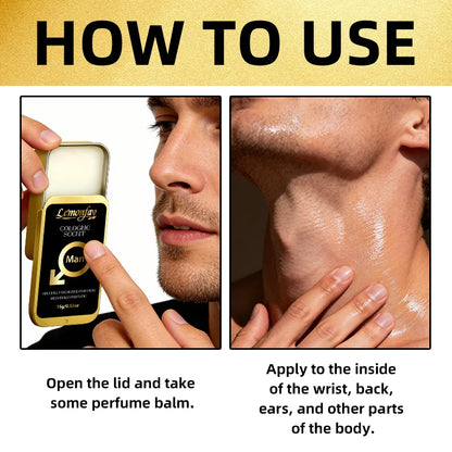 Lemonfay men's cologne balm, with a rich and long-lasting scent, portable, suitable for daily use and dates